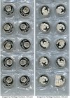 People's Republic 10-Piece Lot of Uncertified silver Proof "Tiger" 10 Yuan 1998, KM1137. Lunar series issue. All 10 coins are encapsulated and preserv...