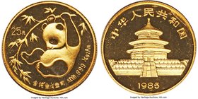 People's Republic gold Panda 25 Yuan (1/4 oz) 1985 UNC, KM116. 22mm. Sealed in the original mint vinyl. AGW 0.2497 oz. 

HID09801242017