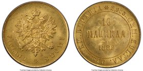 Russian Duchy. Nicholas II gold 10 Markkaa 1882-S MS65 PCGS, Helsinki mint, KM8.2.

HID09801242017