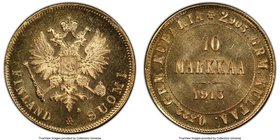 Russian Duchy. Nicholas II gold 10 Markkaa 1913-S MS65 PCGS, Helsinki mint, KM8.2.

HID09801242017