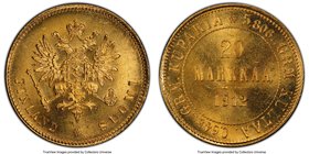 Russian Duchy. Nicholas II gold 20 Markkaa 1912-S MS65 PCGS, Helsinki mint, KM9.2. 

HID09801242017
