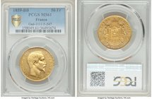 Napoleon III gold 50 Francs 1859-BB MS61 PCGS, Strasbourg mint, KM785.2, Gad-1111. AGW 0.4667 oz. 

HID09801242017