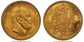 Prussia. Wilhelm I gold 10 Mark 1873-A MS65 PCGS, Berlin mint, KM502. AGW 0.1152 oz. 

HID09801242017