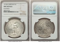 George V Trade Dollar 1913-B UNC Details (Cleaned) NGC, Bombay mint, KM-T5. Comparatively lightly cleaned just enough to break the full whirl of cartw...