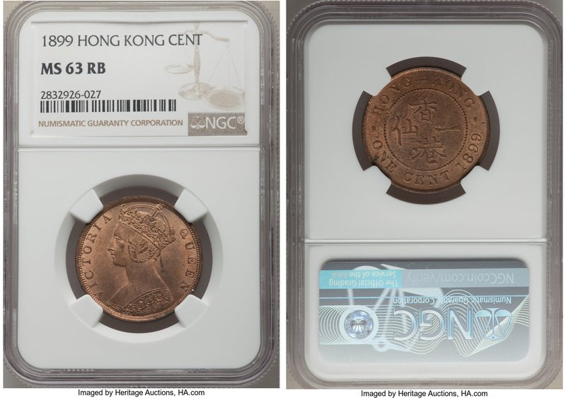 British Colony. Victoria Cent 1899 MS63 Red and Brown NGC, KM4.3. Blazingly lust...