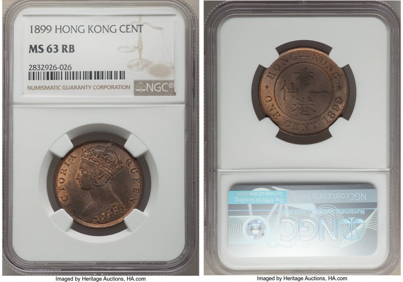British Colony. Victoria Cent 1899 MS63 Red and Brown NGC, KM4.3. Tied for the s...