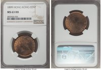 British Colony. Victoria Cent 1899 MS63 Red and Brown NGC, KM4.3. Tied for the second finest of the date yet seen by NGC, with ample red color in the ...