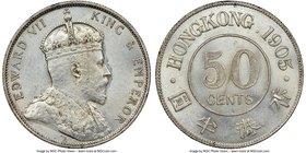 British Colony. Edward VII 50 Cents 1905 MS63+ NGC, KM15. The finest example of this date we have offered, endowed with a rich cartwheel luster over s...
