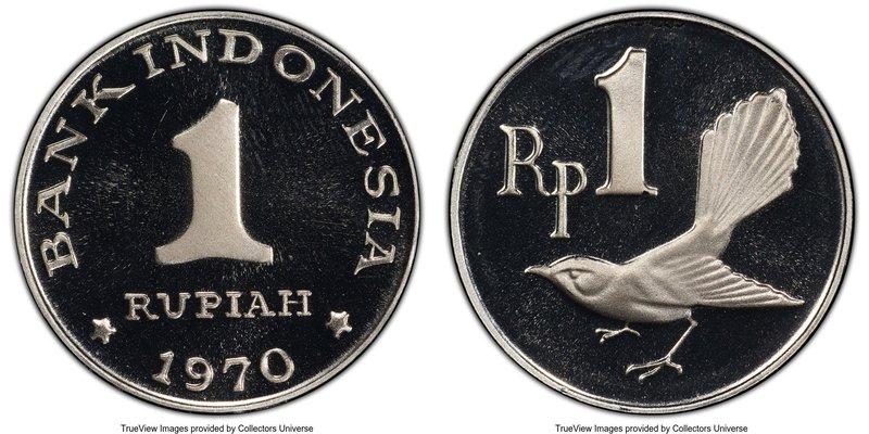 Republic Proof Rupiah 1970 PR68 Deep Cameo PCGS, KM20. An exquisite and technica...