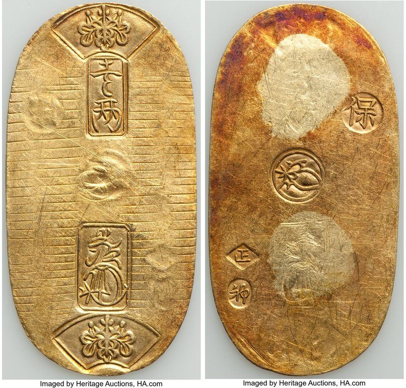 Tempo gold Koban (Ryo) ND (1837-1858) AU (Excessive Surface Hairlines, Scratches...
