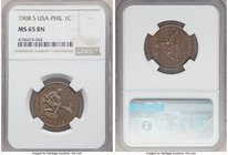 USA Administration 3-Piece Lot of Certified Minors, 1) Centavo 1908-S – MS65 Brown NGC, KM163, San Francisco mint 2) 10 Centavos 1920 – MS63 PCGS, KM9...