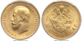 Nicholas II gold 10 Roubles 1904-AP MS64 PCGS, St. Petersburg mint, KM-Y64, Bit-12.

HID09801242017
