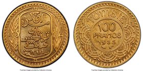 Ahmad Pasha Bey gold 100 Francs AH 1354 (1935)-(a) MS64 PCGS, Paris mint, KM257, Lec-496. AGW 0.1895 oz. 

HID09801242017