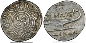 MACEDONIAN KINGDOM. Autonomous issues from the time of Philip V-Perseus (187-168 BC). AR tetrobol (15mm). NGC AU. Pella or Amphipolis. Macedonian shie...