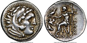 THRACIAN KINGDOM. Lysimachus (305-281 BC). AR drachm (19mm, 3h). NGC XF. In the types of Alexander III the Great of Macedon, Lampsacus, 299-296 BC. He...