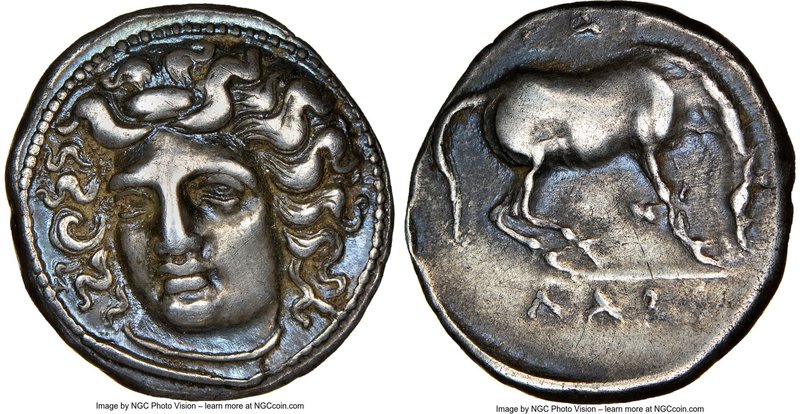 THESSALY. Larissa. Ca. 4th century BC. AR drachm (19mm, 6.07 gm, 11h). NGC XF 4/...