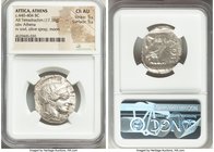ATTICA. Athens. Ca. 440-404 BC. AR tetradrachm (28mm, 17.19 gm, 6h). NGC Choice AU 5/5 - 5/5. Mid-mass coinage issue. Head of Athena right, wearing cr...
