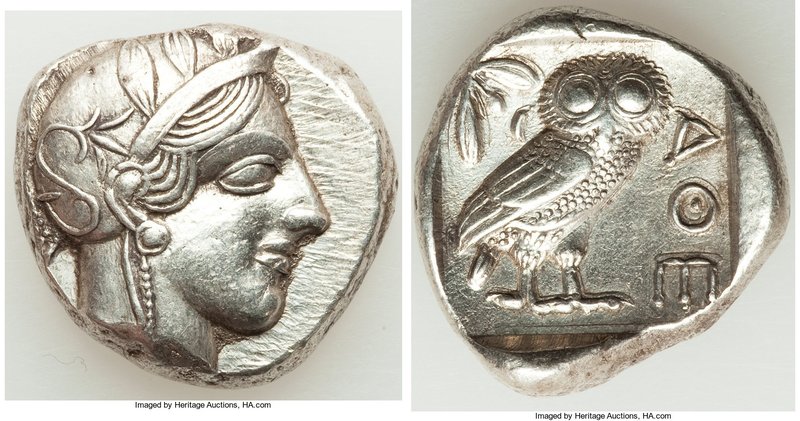ATTICA. Athens. Ca. 440-404 BC. AR tetradrachm (24mm, 17.16 gm, 7h). XF, brushed...