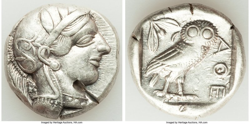 ATTICA. Athens. Ca. 440-404 BC. AR tetradrachm (24mm, 17.16 gm, 12h). VF, test c...