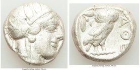 ATTICA. Athens. Ca. 440-404 BC. AR tetradrachm (23mm, 17.14 gm, 5h). Fine, scratch. Mid-mass coinage issue. Head of Athena right, wearing crested Atti...
