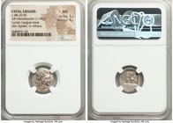 LYCIAN LEAGUE. Cragus. Ca. 48-20 BC. AR hemidrachm (17mm, 1.94 gm, 12h). NGC MS 5/5 – 4/5. Series 2. Laureate head of Apollo right wearing wreath and ...