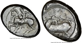 CILICIA. Celenderis. Ca. 425-350 BC. AR stater (23mm, 3h). NGC Choice VF. Persic standard, ca. 425-400 BC. Youthful nude male rider, reins in right ha...