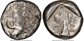 CYPRUS. Uncertain mint. Ca. early 5th century BC. AR stater (21mm, 10h). NGC VF. Ram walking left; ankh superimposed above, RA (Cypriot) below / Laure...