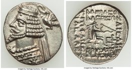 PARTHIAN KINGDOM. Phraates IV (ca. 38-2 BC). AR drachm (19mm, 3.85 gm, 11h). AU. Court mint at Rhagae. Diademed and draped bust left, wart on forehead...