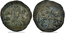 AXUMITE KINGDOM. Joel (ca. AD 595-610). AE unit (14mm, 1.16 gm, 4h). NGC Choice XF 4/5 - 3/5. ngs (Ge'ez), legend beginning at 8h, crowned and draped ...