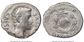 Augustus (27 BC-AD 14). AR denarius (20mm, 6h). NGC VG, edge chips. Spanish mint (Tarraco?), ca. 19-18 BC. CAESAR-AVGVSTVS, bare head of Augustus righ...