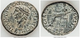 Claudius I (AD 41-54). AE dupondius (29mm, 13.83 gm, 12h). XF, possibly smoothed. Rome, AD 41-50. TI CLAVDIVS CAESAR AVG P M TR P IMP, bare head of Cl...