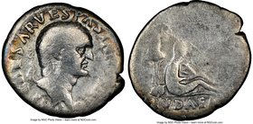 Vespasian (AD 69-79). AR denarius (19mm, 7h). NGC VG. Rome, 21 December AD 69-early AD 70. IMP CAESAR VESPASIANVS AVG, laureate head of Vespasian righ...