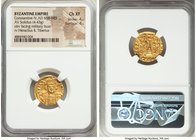 Constantine IV Pogonatus (AD 668-685). AV solidus (19mm, 4.43 gm, 6h). NGC Choice XF 4/5 - 4/5. Constantinople, 8th officina, AD 669-674. d N C-T-NЧS ...