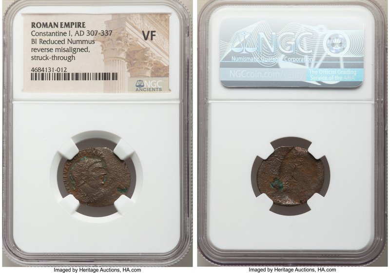 ANCIENT LOTS. Roman Imperial. Ca. AD 307-337. Lot of two (2) AE nummi errors. NG...