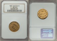 Victoria gold Sovereign 1867-SYDNEY AU50 NGC, Sydney mint, KM4, Fr-10.

HID09801242017