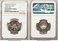 People's Republic Pair of Certified silver Proof "Moscow Olympics" 20 Yuan 1980 NGC, KM34. Both coins are 20 Yuan "Wrestling" varieties and are PR69 U...
