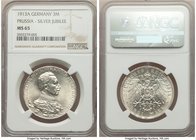 Prussia. Wilhelm II 3 Mark 1913-A MS65 NGC, Berlin mint, KM535. For the 25th anniversary of his reign. Mint bloom with untoned surfaces. 

HID09801242...
