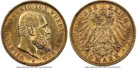 Württemberg. Wilhelm II gold 10 Mark 1902-F AU58 NGC, Stuttgart mint, KM633.

HID09801242017