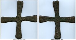 Katanga copper Cross ND (after 1100's) VF, Opitz-pg.124. Approximately 205x197mm. Odd-and curious primitive currency. 

HID09801242017