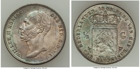 Willem II 1/2 Gulden 1848 UNC, Utrecht mint, KM73.2. 22.6mm. 5.0gm. Taupe toning with silvery-blue toning. 

HID09801242017
