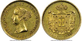 Maria II gold 1000 Reis 1851 AU58 NGC, Lisbon mint, KM486. Mintage: 12,000. One year type. 

HID09801242017