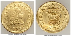 4-Piece Lot of Uncertified Assorted gold 1/2 Escudos, 1) Ferdinand VI 1/2 Escudo 1756 M-JB - XF (Scratched), KM378. 15.4mm. 17.7gm 2) Charles III 1/2 ...