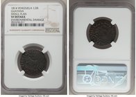Guayana 3-Piece Lot of Uncertified Assorted 1/2 Reals NGC, 1) "Small Flan" 1/2 Real 1814 - VF Details (Environmental Damage) 2) 1/2 Real 1816 - Fine D...