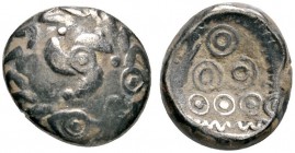Keltische Münzen 
 Westliches Deutschland 
 Hessen/Rheinland-Pfalz 
 Silberstater (Regenbogenschüsselchen) 1. Jh. v.Chr. Ein weiteres Exemplar. LT ...