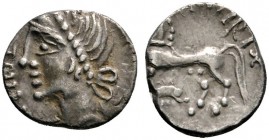 Keltische Münzen 
 Gallia 
 Haedui 
 Quinar ca. 55 v. Chr. Ein weiteres Exemplar. LT 4805. 1,82 g
 sehr schön