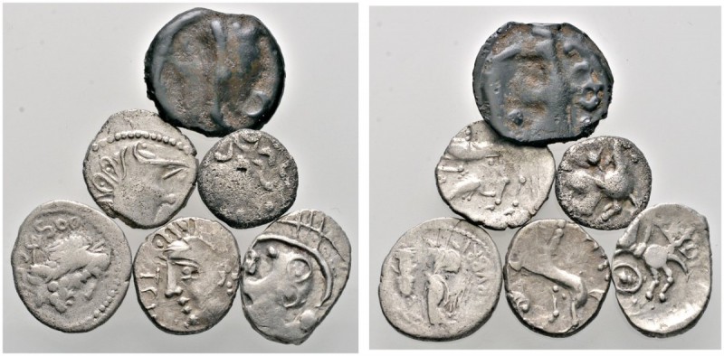 Keltische Münzen 
 Gallia 
 Haedui 
 Lot (6 Stücke): Quinare. Wie vorher (2x ...