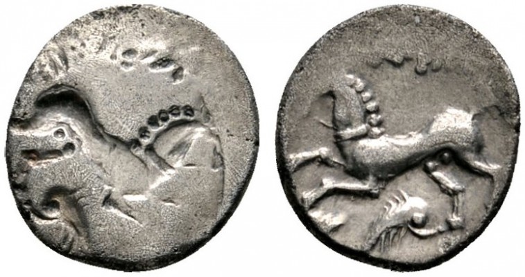 Keltische Münzen 
 Gallia 
 Haedui 
 Quinar ca. 55 v. Chr. Pferd nach links ü...