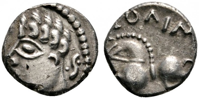 Keltische Münzen 
 Gallia 
 Lingones/Leuci 
 Quinar ca. 55 v. Chr. Männliche ...