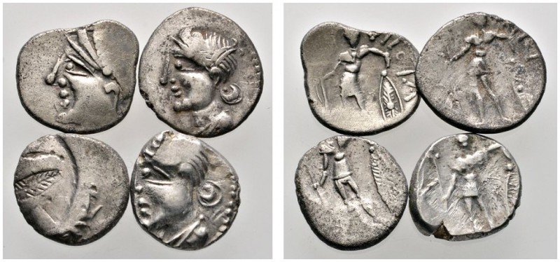 Keltische Münzen 
 Gallia 
 Pictones (Poitou) 
 Lot (4 Stücke): Quinare. Wie ...