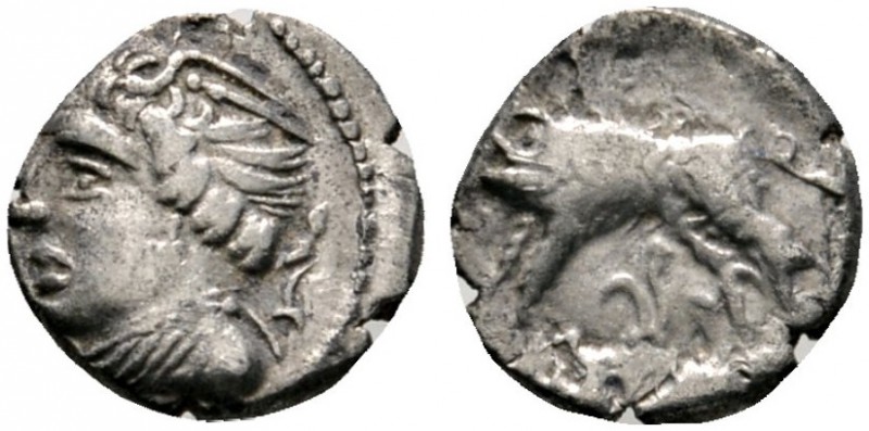 Keltische Münzen 
 Gallia 
 Rauraci (Helvetier) 
 Quinar ca. 55 v. Chr. Jugen...